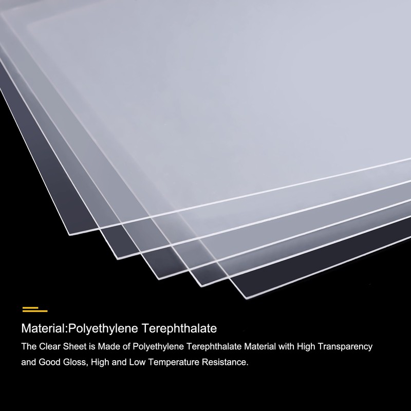 sourcing map 10 Pack Clear Plastic Sheet Transparency Panel 9x12x0.02''
