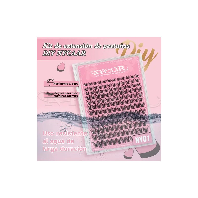 Kit Pestañas Naturales Wispy Nycaar Con Pegamento Diy