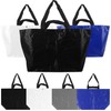 Fashion Extra Large Tarpaulin Bag (65cm Width x 40cm Height) Plain Tarpaulin Bag (Medium, 20cm Width) - Black 5ea