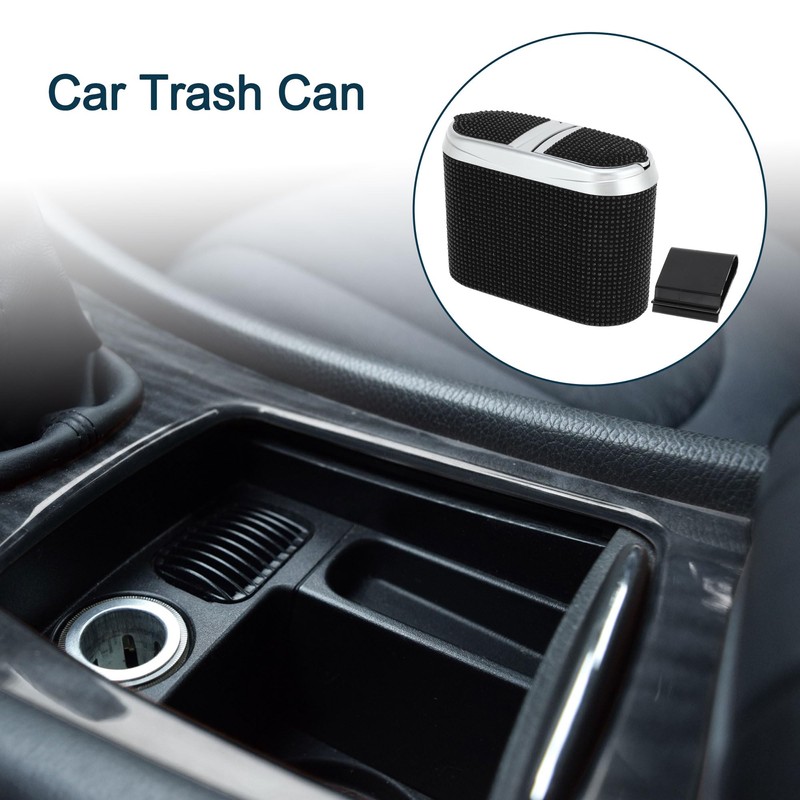 TUCKBOLD Car Trash Can Portable Car Door Trash Bin Black