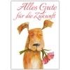 A4 XXL Leaving Card Dog with Flowers with Envelope -