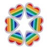 6Pcs Rainbow Heart Patches, Sew On/Iron on Embroidered Applique Sewing