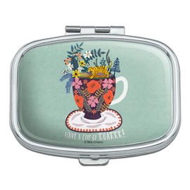 Have a Cup of Roar Coffee Tea Caffeine Rectangle Pill Case Trinket Gift Box