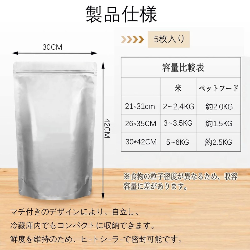 【Bookwarm】Rice Bag 4.4 lbs (5) 5-Pack Rice Storage Bag Rice
