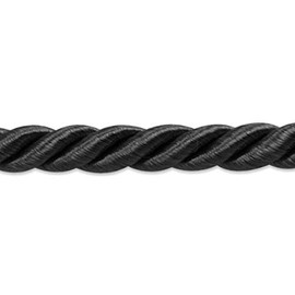 Expo International Charlotte 3/16-Inch Twisted Cord Trim, 20-Yard, Black