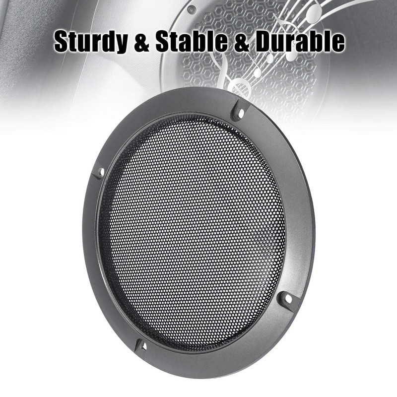 X AUTOHAUX 5" Titanium Tone Audio Speaker Cover Mesh Subwoofer