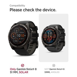 Miimall Armour Case Compatible with Garmin Fenix 8, Soft TPU Bumper Case Fenix 8 Cover, Anti-Scratch Shockproof Case for Garmin Watch Fenix 8 51mm SOLAR (Not for Fenix 8 51mm AMOLED)-Black