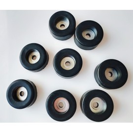 Masmoc Air Compressor Soft Rubber Feet Foot Mount Anti Vibration Isolator Pads for Pressure Washer, Generators Bumper OD:1-1/2" H:3/4" Hole:1/4" Set of 8