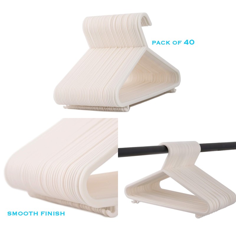 ADEPTNA PACK OF 40 PLASTIC NURSERY HANGERS BABY COAT HANGERS