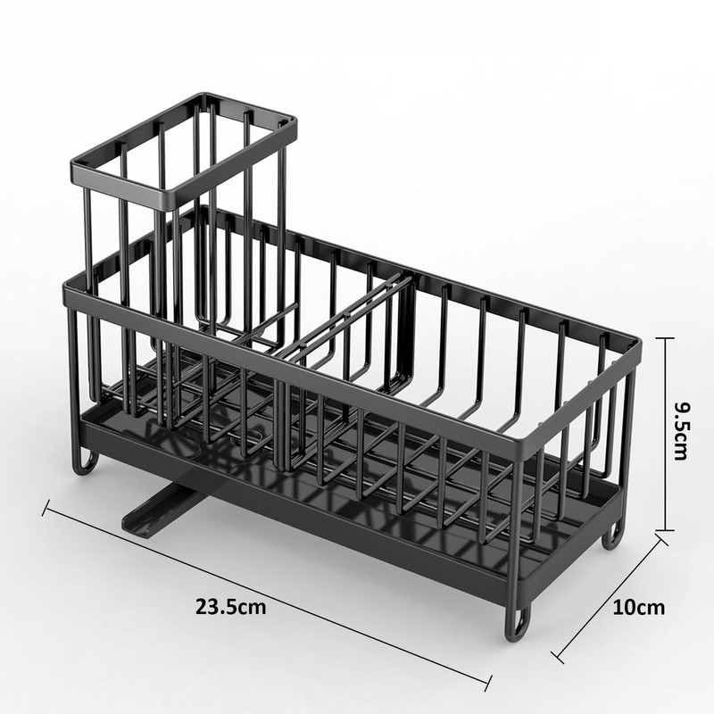 PengGengA Sink Organiser, Sink Organiser with Removable Brush Holder, Sink