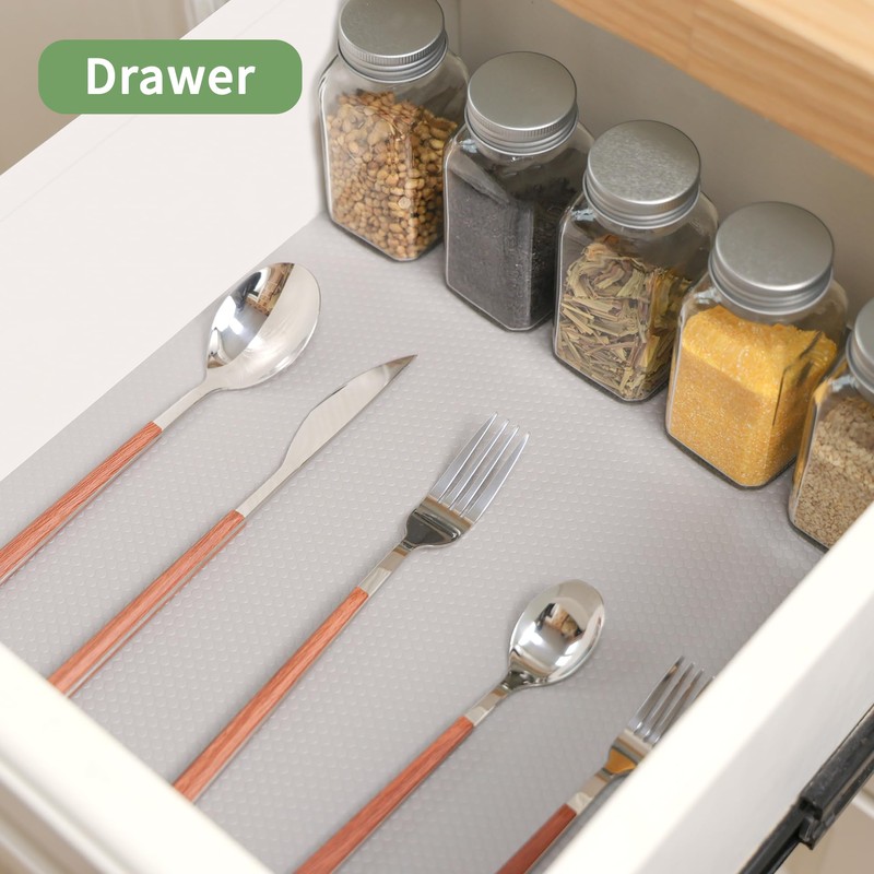 wohomuke Shelf Liners, Kitchen Drawer Liner Drawer Mats Washable EVA