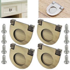 CTRICALVER Pack of 4 Invisible Handles, 35 mm Knobs, Kitchen Cupboard, Cupboard, Drawer Door Handles, Pull Handle with Screws, Horizontal Kitchen Cabinet Hardware Drawer Handle (Bronze)