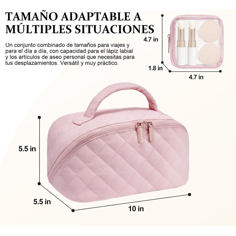 Bolsa de Maquillaje de Viaje, Neceser de Maquillaje para Mujer,