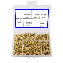 newlng Small Screws Phillips Flat Head Cross Self Tapping Tiny Screw Cabinet Electronic Accessories Screw Multifunctional DIY Micro Woodworking Mini Screw Set Gold 1200PCS