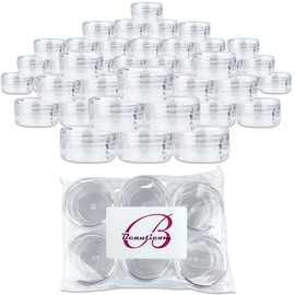 (Quantity: 120 Pieces) Beauticom 15G/15ML (0.5oz) Round Clear Jars with Screw Cap Lid for Scrubs, Oils, Salves, Creams, Lotions - BPA Free