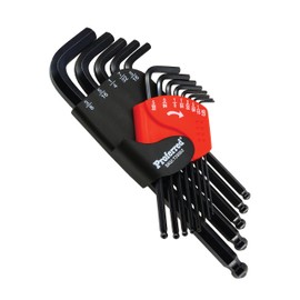 Proferred T35002 Long Arm Ball Point Hex Key Set, 13 Piece SAE, 0.05" -3/8", Black Finish