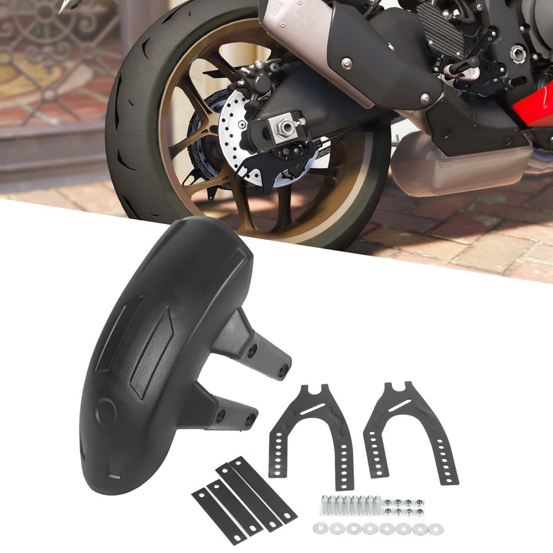 Motorcycle Rear Mudguard ABS Metal Black Tire Splash Guard Universal