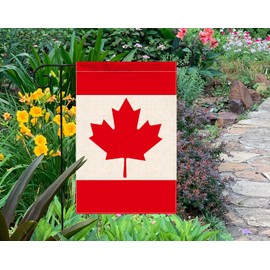 Canada Garden Flag,12x18 in Novel Canadian Maple Decor Banner for Patio Yard with Double Side Printing