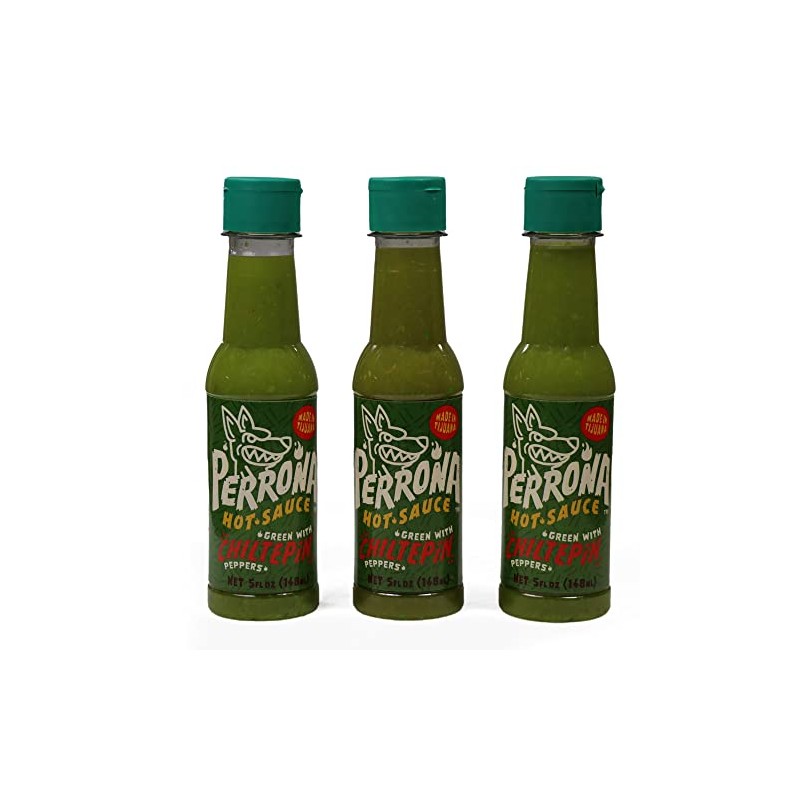 La Perrona Green Chiltepin Hot Sauce 5 Ounce Bottle |