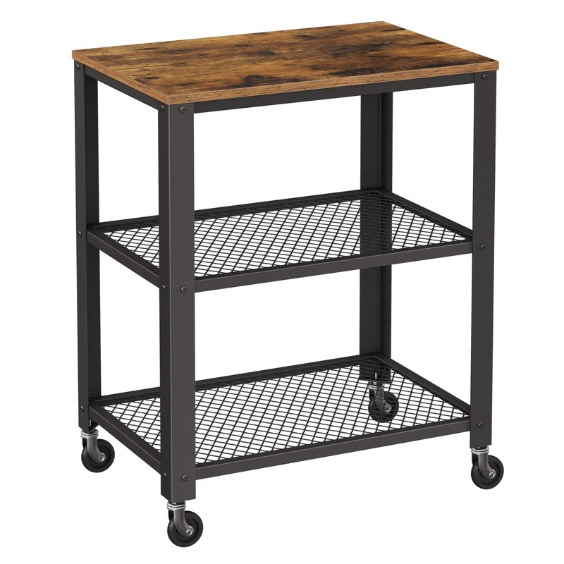 VASAGLE BRYCE Serving Cart, 3-Tier Kitchen Utility Cart on Wheels