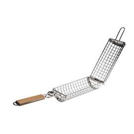 Flame Fox - High-quality grill basket, stainless steel, 1 piece, ideal for grilling vegetables, meat and fish, durable grill basket for easy preparation