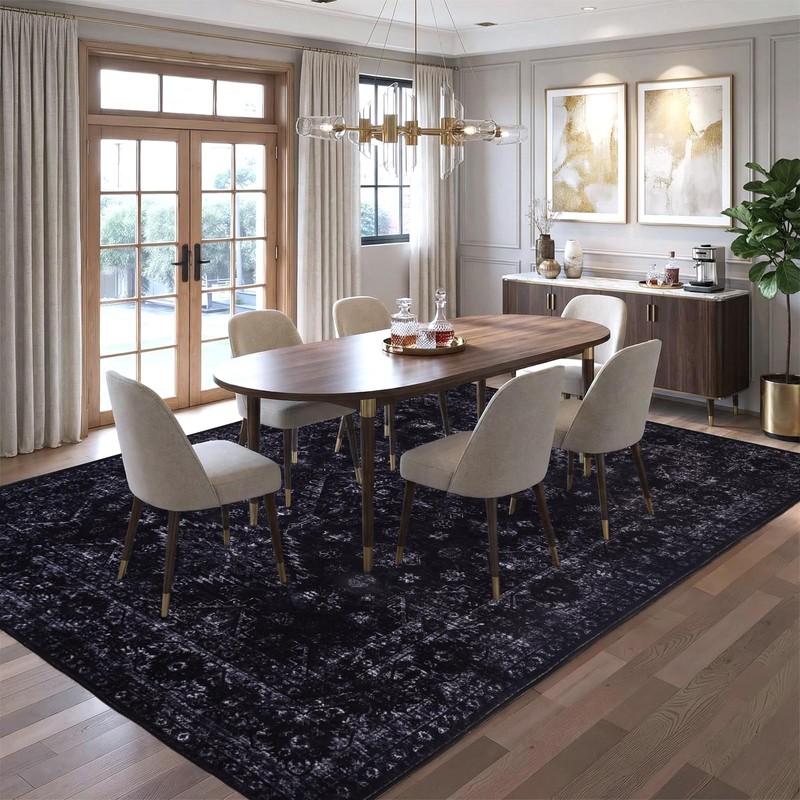 8x10 Large Area Rugs for Living Room, Neutral Machine Washable