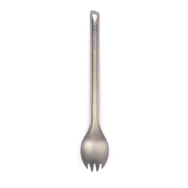 Lifeventure Titanium Long Handled Spork – Ultra Lightweight Extra-Long Spoon Ideal For Camping Or Travel, Silver