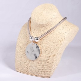 XILAZAB Silver Hammered Metal Statement Necklace Set with Lobster Clasp Closure, Disc Coin Necklace Circle Necklace Chunky Necklaces for Women New Unique Trendy Jewelry Valentines