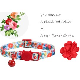 BoomBone Flower Cat Collar, Girl Puppy Collars Pet Floral Accessories