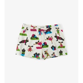 Little Blue House by Hatley Women's Land Animals Pajama Boxer Shorts Bottom, Yoga Bear, X-Large