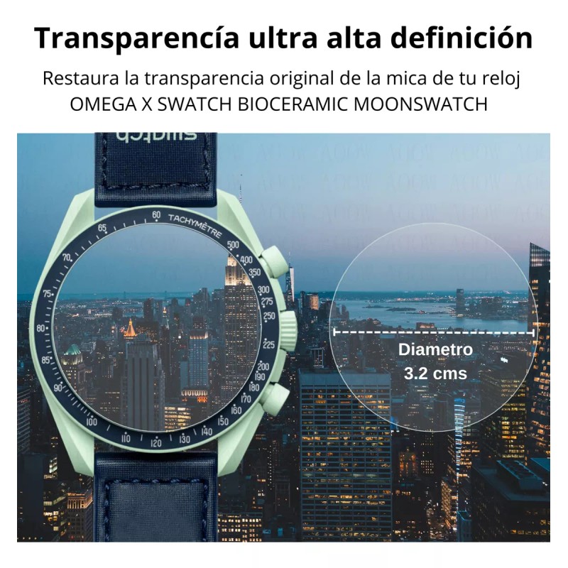 Estuchelandia 2 Pz Mica Protectora Pantalla Para Moonswatch Omega X