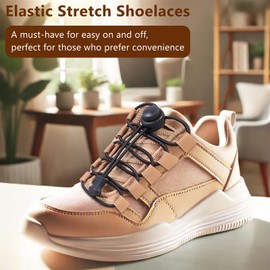 Tieless Elastic Shoe Laces - Heavy Duty No-Tie Shoelaces with Strong Lock for Kids and Adults, Quick Slip-On Speed Shoestrings