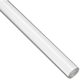 Acrylic Round Rod, Transparent Clear, Standard Tolerance, Fed. Spec. L-P-391A, 1" Diameter, 24" Length