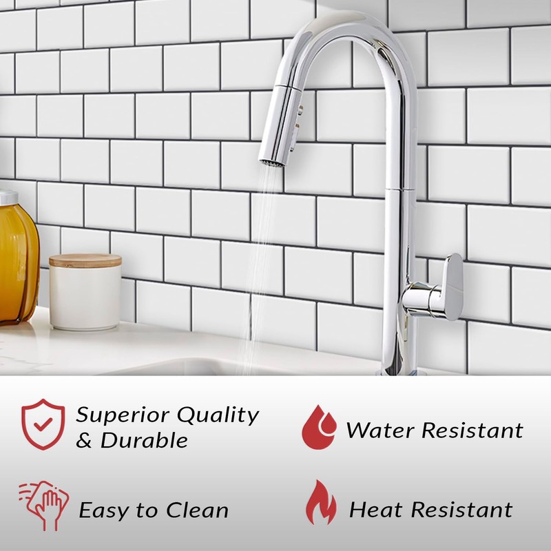 DÉCOR WOW Peel & Stick Backsplash for Kitchen & Bathroom,