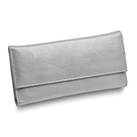 Silver Leather Slim Jewelry Wallet