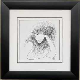 Al Hirschfeld "Barbra Streisand 1984" CUSTOM FRAMED ART Caricature  Music