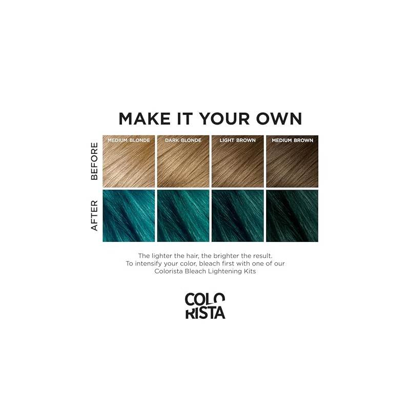 L'Oreal Paris Colorista Tinte de cabello semipermanente para morenas, verde