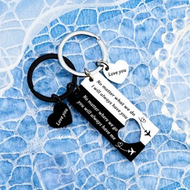 Couple Gifts Matching Keychains Long Distance Relationship Gifts for Girlfriend Boyfriend Gift for Him and Her Birthday Gift for Bf Gf Anniversary Christmas Valentines Presents for Wife Husband