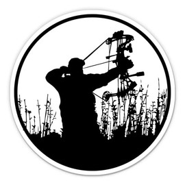 Bow Hunting Hunter Stickers - 2 Pack - Waterproof Vinyl for Car, Phone, Water Bottle, Laptop - Archery Decals (2-Pack)