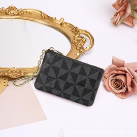 TOFBS Small Purse Women's PU Leather Portable Zipper Mini Purse Short Format Wallet Lightweight Coin Purse Gifts for Girls Women, black, Elegant