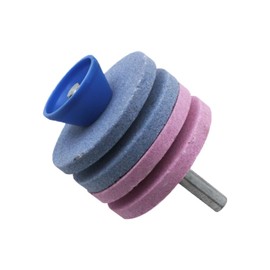 Lawn Mower Blade Sharpener, Four Layer Mower Blade Grinder Wheel Universal Corundum Garden Tool Sharpening Accessory for Power Drill Hand Drill