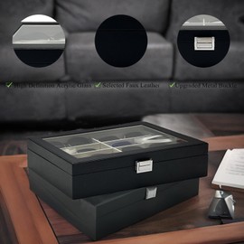 UnionPlus 8-Slots Sunglasses Case Organizer, Eyeglass Glasses Display Holder Collector, Multiple Sunglasses Storage Case, Black