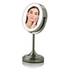 OVENTE 7'' Lighted Makeup Mirror with 1X/7X Magnification, Cordless Tabletop