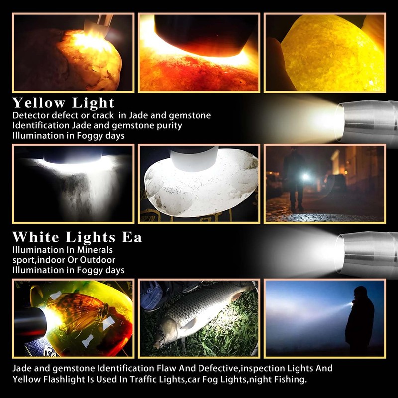 QLEE Led Uv Flashlight 365nm R5 Jade Jewelry Gemstone Identification