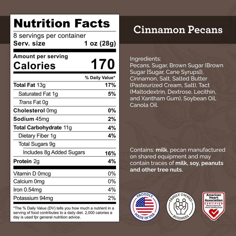 HUDSON PECAN COMPANY: Cinnamon Candied Pecans | Georgia Grown Family