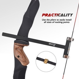 ELONG OUTDOOR Archery Bow String Points Nock Pliers Set T Shape Arrow Bow Square Ruler String Nocking Point Buckles for Recurve Bow