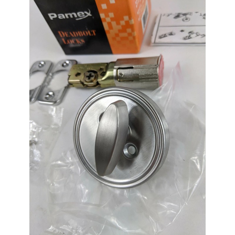 Pamex Interior Deadbolt Thumb Turn Satin Stainless Steel Keyless Security