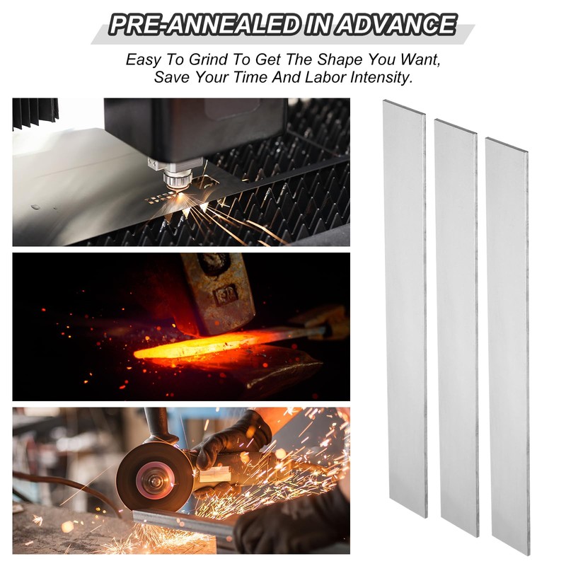 PATIKIL 1095 Steel Flat Bar, 2 Pcs 12" x 1