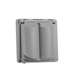 Sealproof Universal Weatherproof Nonmetallic 2-Gang Outlet Cover, UL Listed, Gray