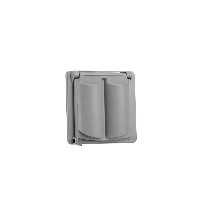 Sealproof Universal Weatherproof Nonmetallic 2-Gang Outlet Cover, UL Listed, Gray